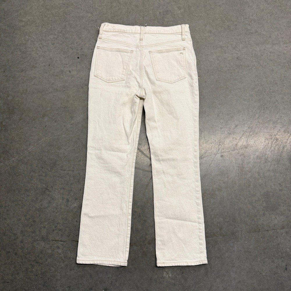 Madewell Slim Demi-Boot Jeans Off-White Cream High Rise Button Fly Size 27 - Picture 3 of 9
